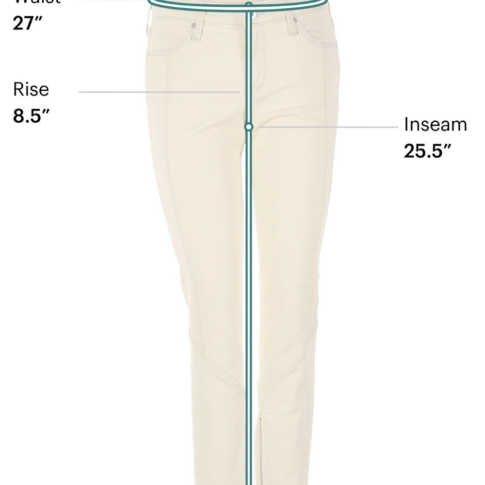 AG Adriano goldschmied The Reagan paneled zipper skinny ivory tan size 27 - Picture 3 of 11